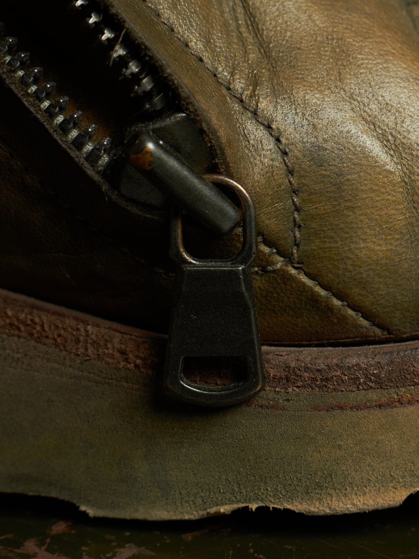 LEON EMANUEL BLANCK 'DIS-TWB/01' Special Dyed Distortion Tall Side Zip Horse Leather Wedge Boot