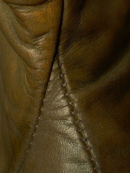 LEON EMANUEL BLANCK 'DIS-TWB/01' Special Dyed Distortion Tall Side Zip Horse Leather Wedge Boot