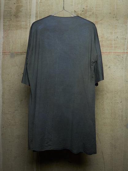 LEON EMANUEL BLANCK 'DIS-MT/01' Patina Blue Eco Stretch Jersey Distortion Reversible T-shirt