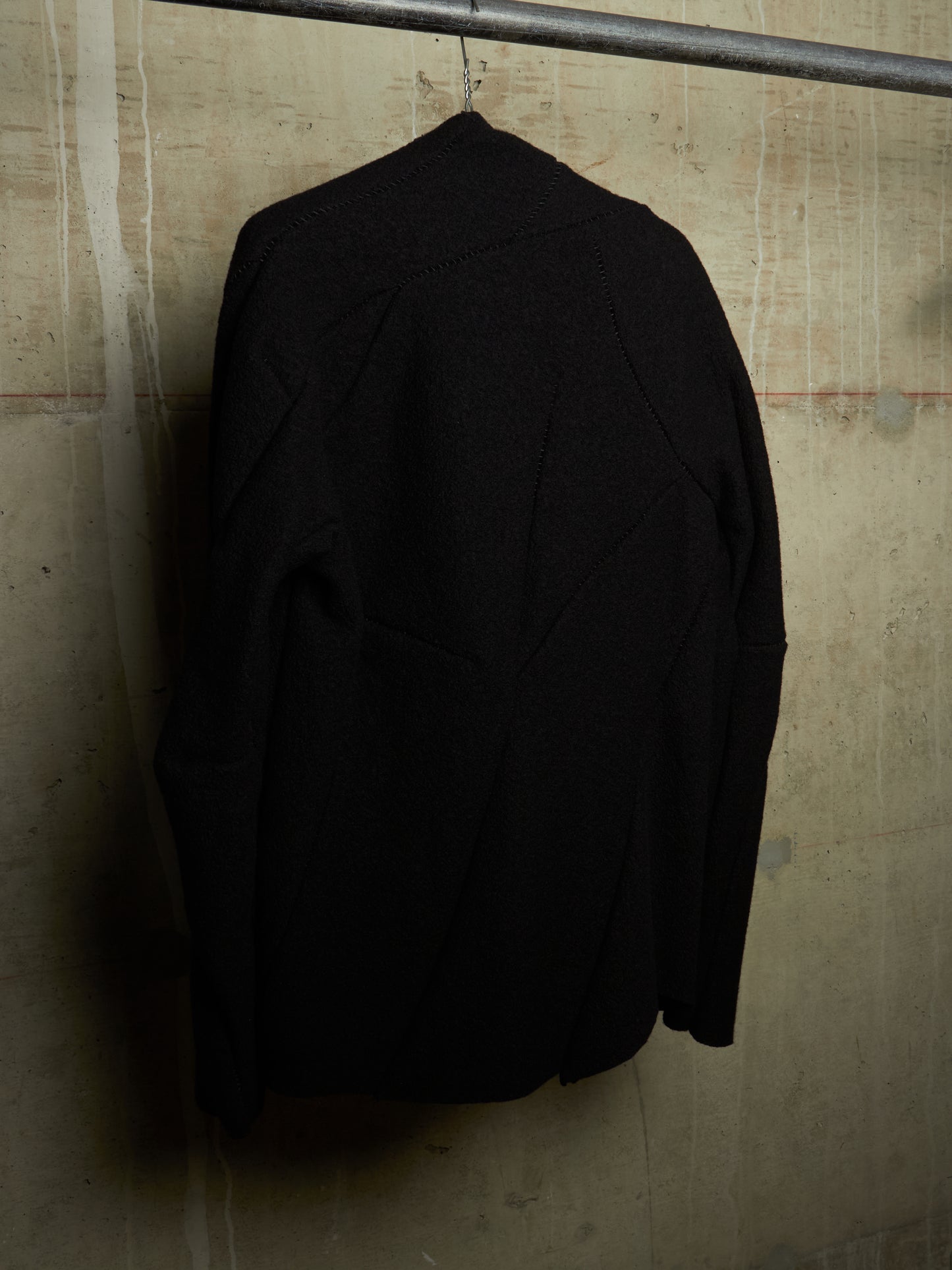 LEON EMANUEL BLANCK 'DIS-M-SJ/02' Virgin Wool Overlock Distortion Strait Jacket
