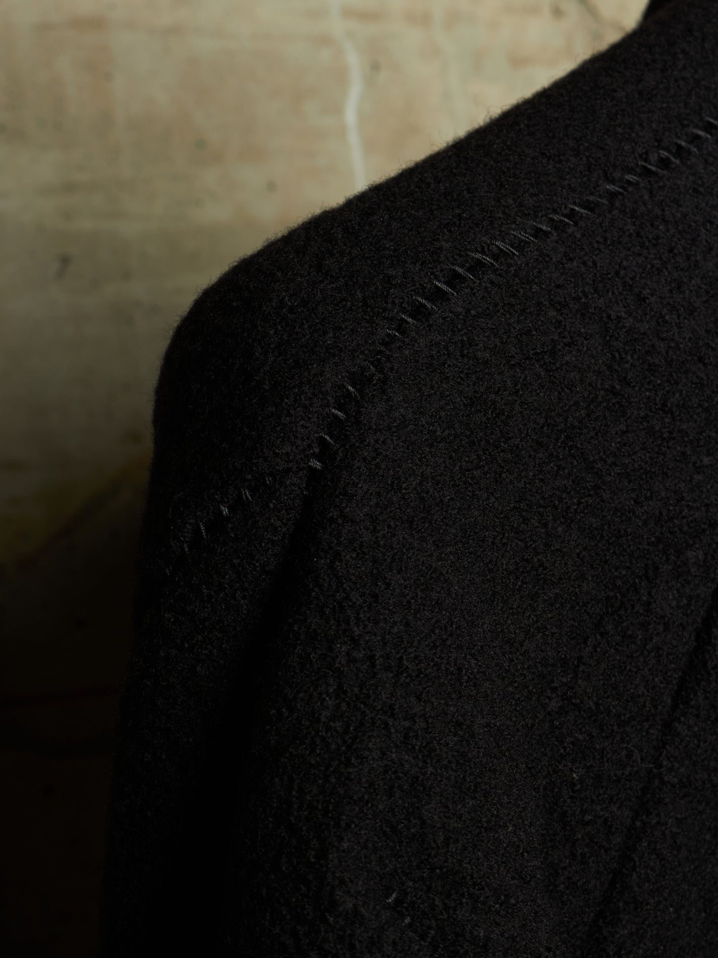 LEON EMANUEL BLANCK 'DIS-M-SJ/02' Virgin Wool Overlock Distortion Strait Jacket