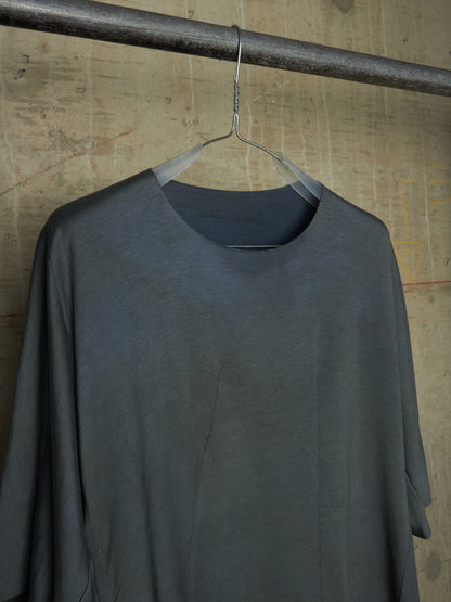 LEON EMANUEL BLANCK 'DIS-MT/01' Patina Blue Eco Stretch Jersey Distortion Reversible T-shirt