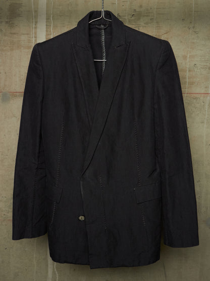 Leopold Bossert SS17 Selvedge Overlock Peak Lapel Linen Ramie Blazer