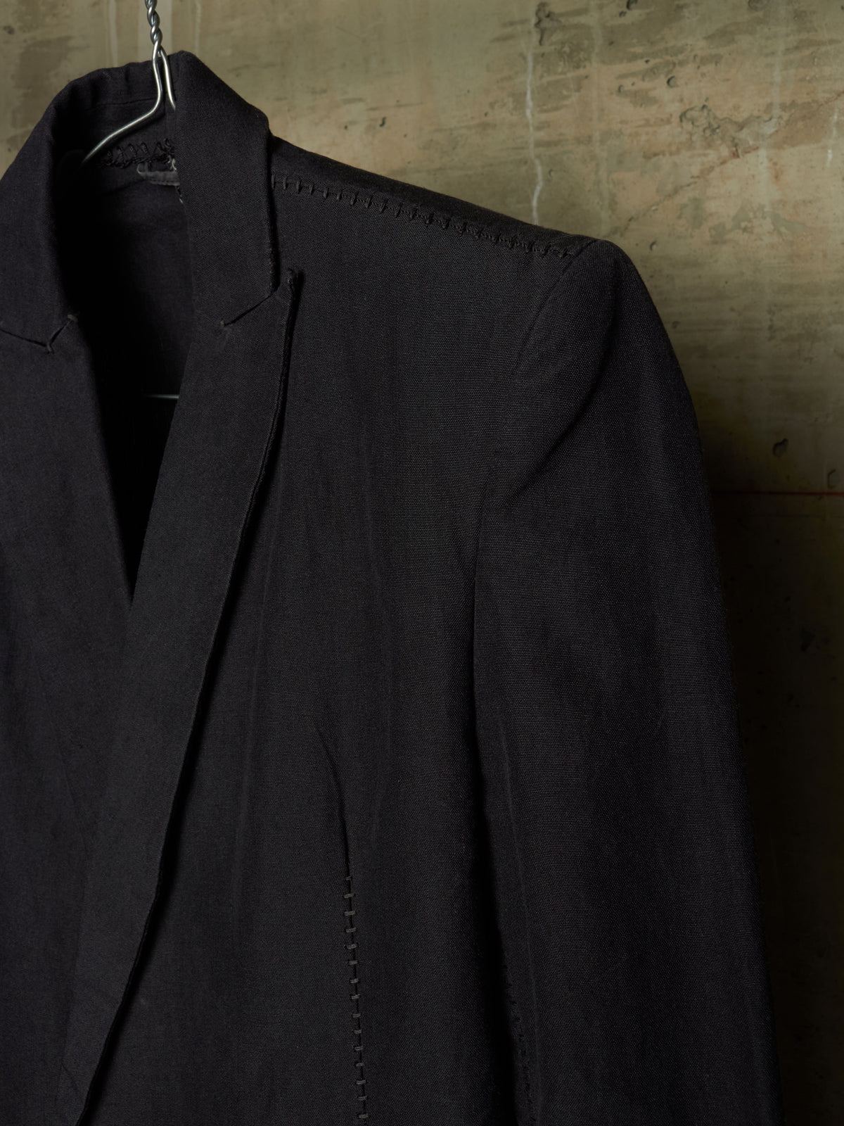 Leopold Bossert SS17 Selvedge Overlock Peak Lapel Linen Ramie Blazer