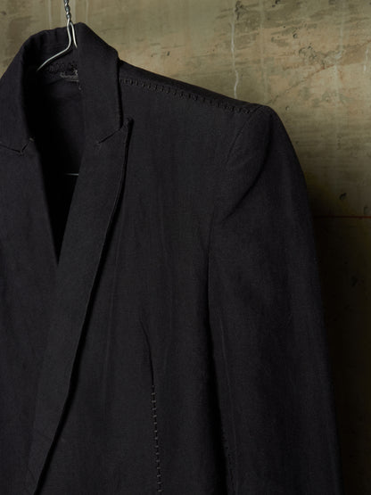 Leopold Bossert SS17 Selvedge Overlock Peak Lapel Linen Ramie Blazer