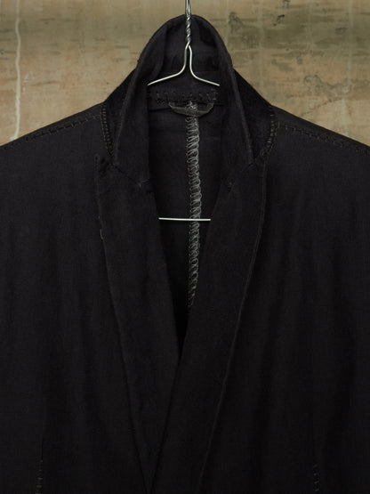 Leopold Bossert SS17 Selvedge Overlock Peak Lapel Linen Ramie Blazer
