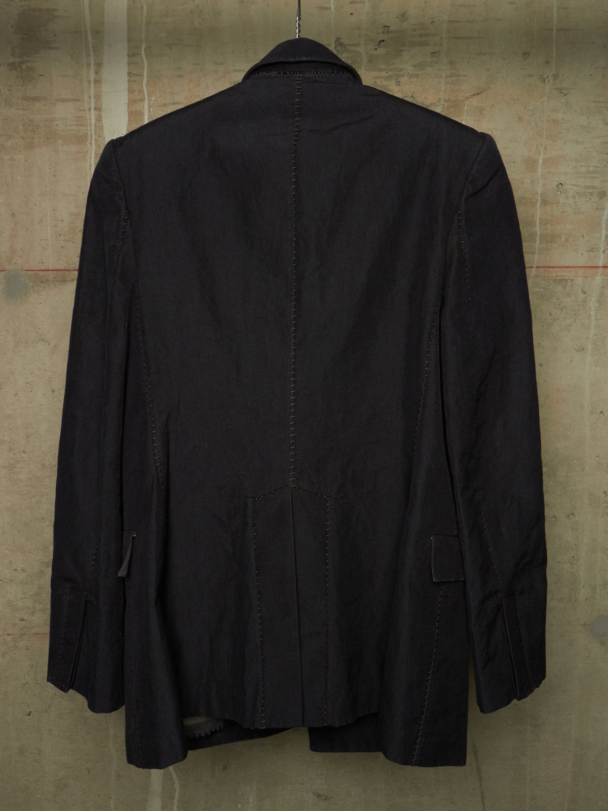 Leopold Bossert SS17 Selvedge Overlock Peak Lapel Linen Ramie Blazer