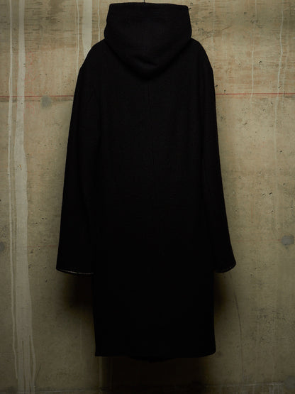 Lost & Found by Ria Dunn 2010s Removable Hooded Boiled Wool Crepe Coat