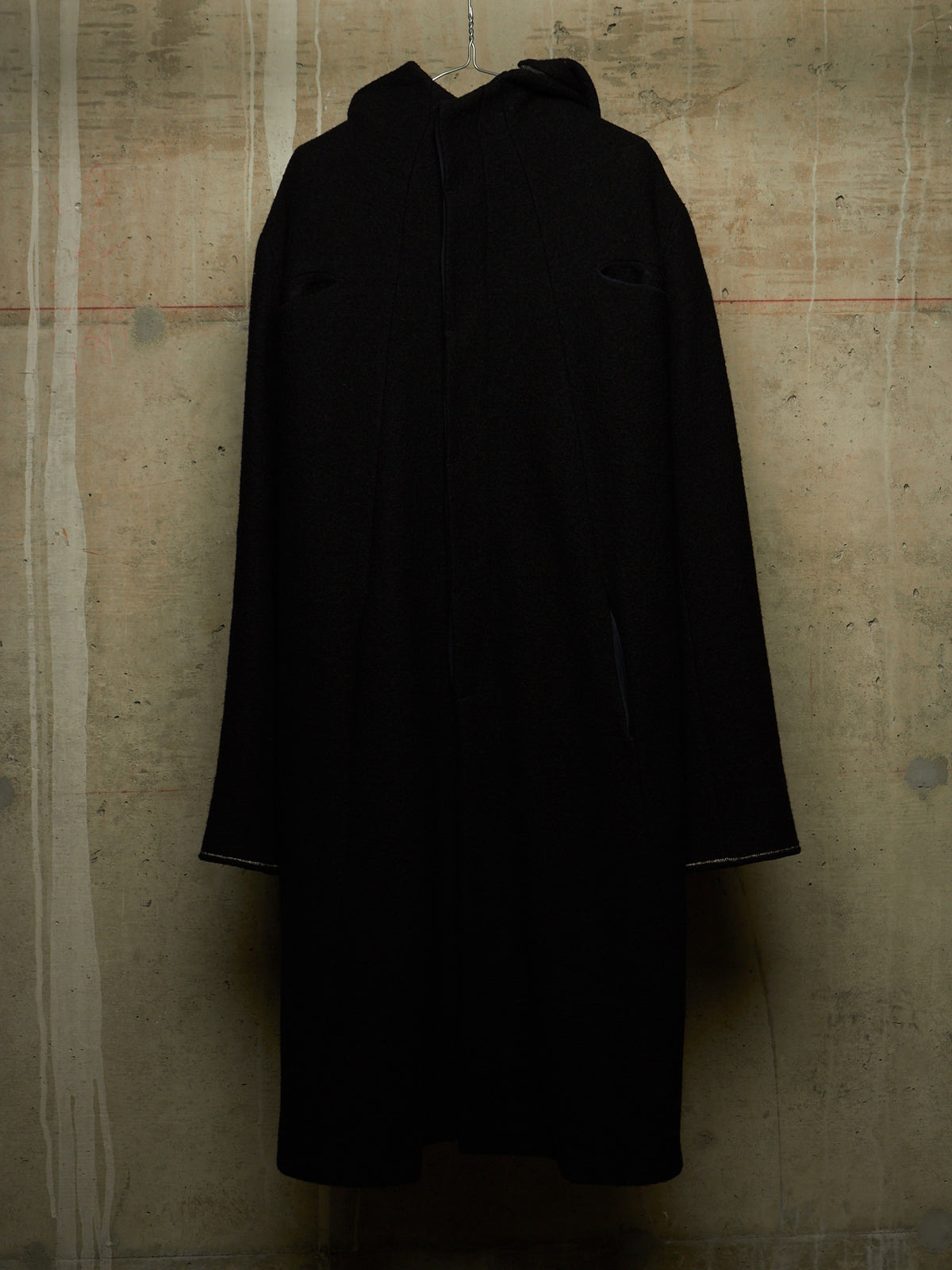 Lost & Found by Ria Dunn 2010s Removable Hooded Boiled Wool Crepe Coat
