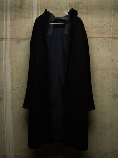 Lost & Found by Ria Dunn 2010s Removable Hooded Boiled Wool Crepe Coat