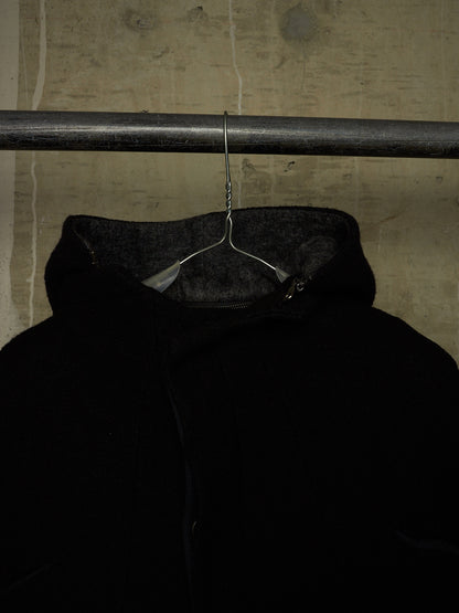 Lost & Found by Ria Dunn 2010s Removable Hooded Boiled Wool Crepe Coat