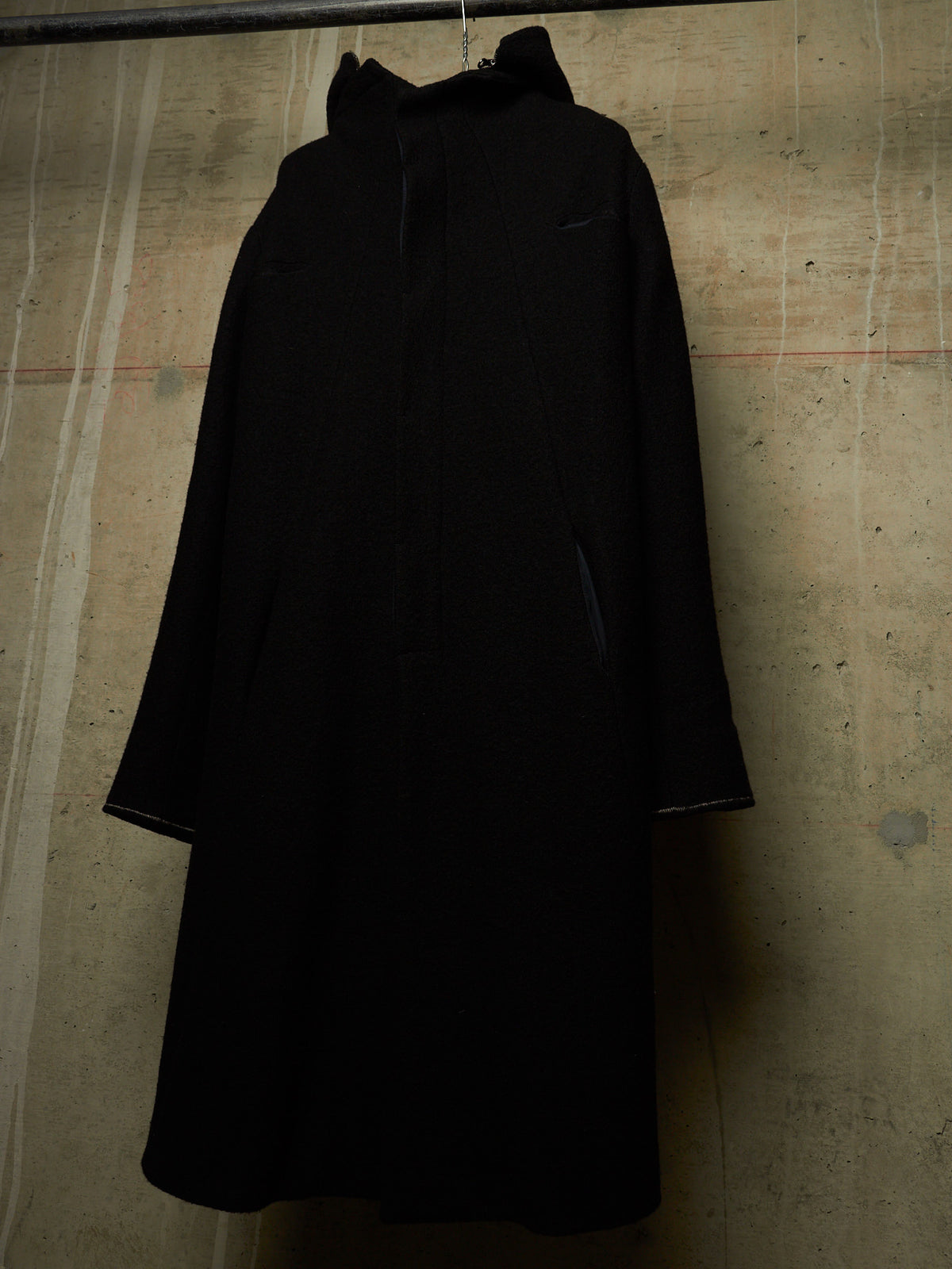 Lost & Found by Ria Dunn 2010s Removable Hooded Boiled Wool Crepe Coat