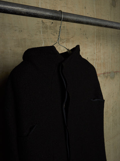 Lost & Found by Ria Dunn 2010s Removable Hooded Boiled Wool Crepe Coat