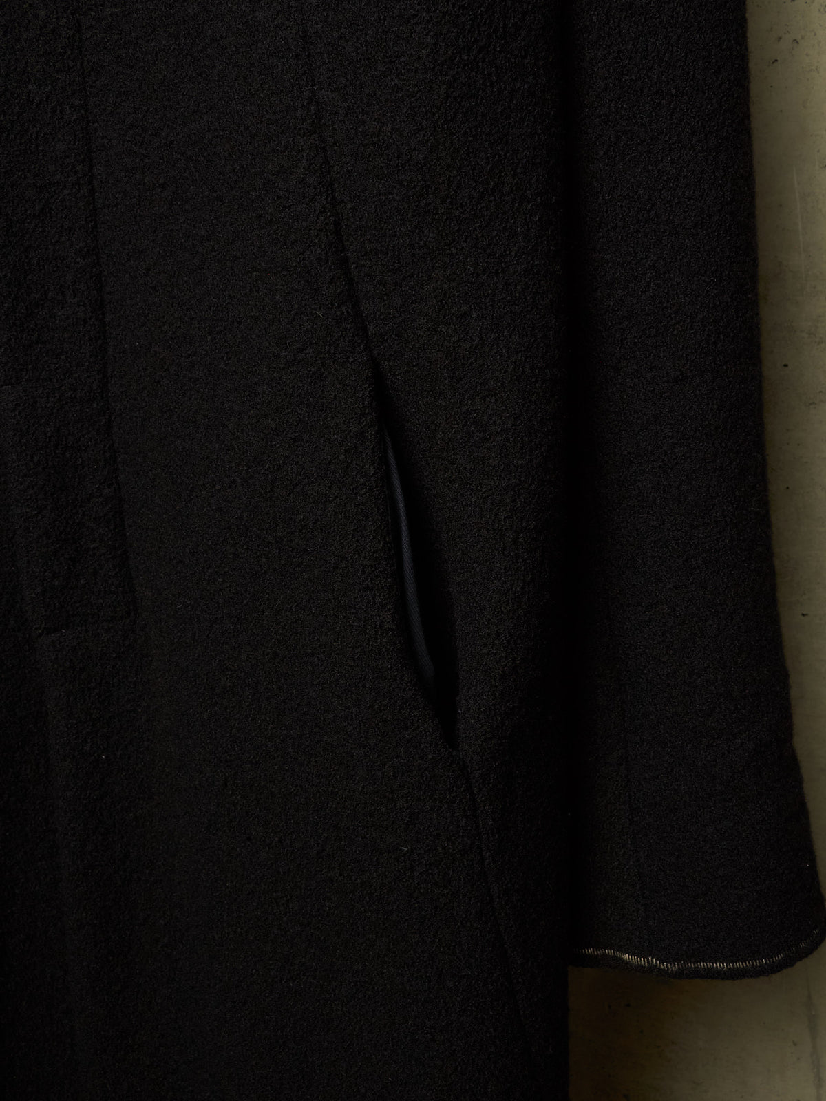 Lost & Found by Ria Dunn 2010s Removable Hooded Boiled Wool Crepe Coat