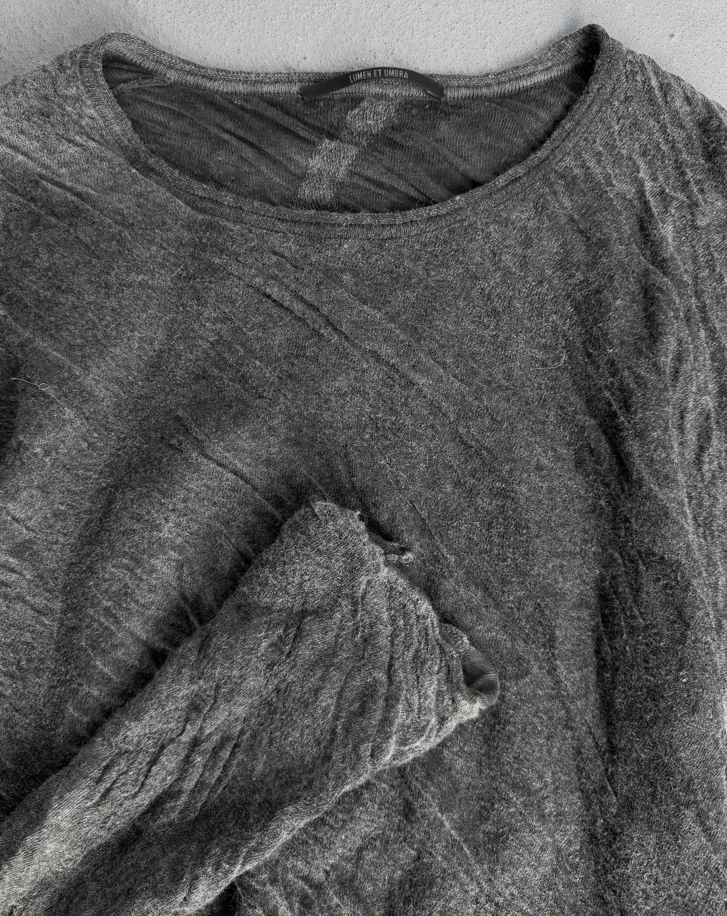 Lumen et Umbra AW11-12 'KT04 KS/K2' Waxed Grey Double Layer Knit Jumper