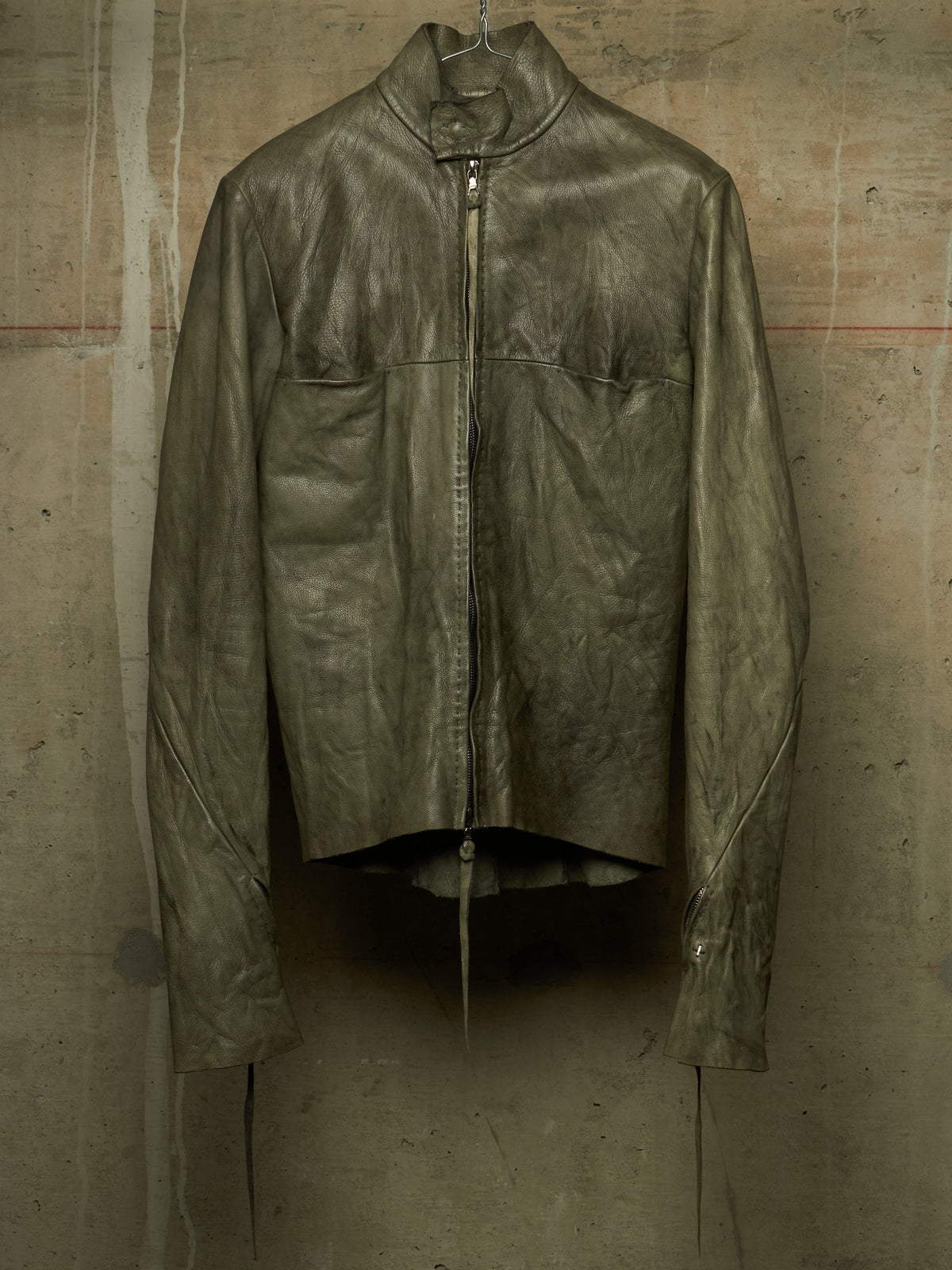 m.a+ by Maurizio Amadei 'JW224Z SY 1.0' Carbon Washed Cow Leather Biker Jacket