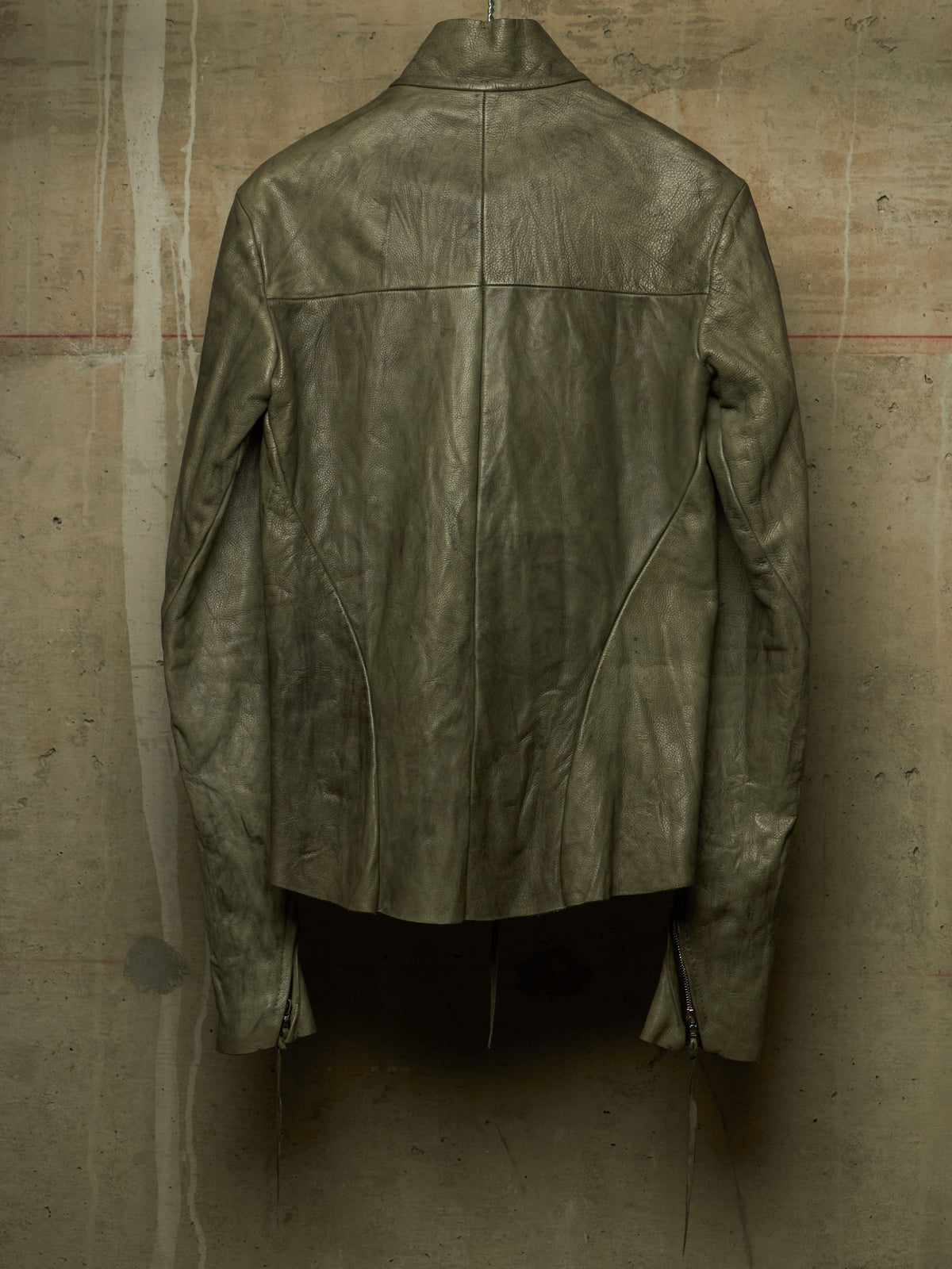 m.a+ by Maurizio Amadei 'JW224Z SY 1.0' Carbon Washed Cow Leather Biker Jacket