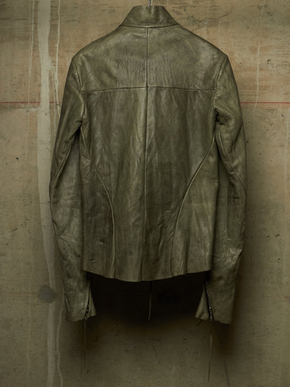 m.a+ by Maurizio Amadei 'JW224Z SY 1.0' Carbon Washed Cow Leather Biker Jacket