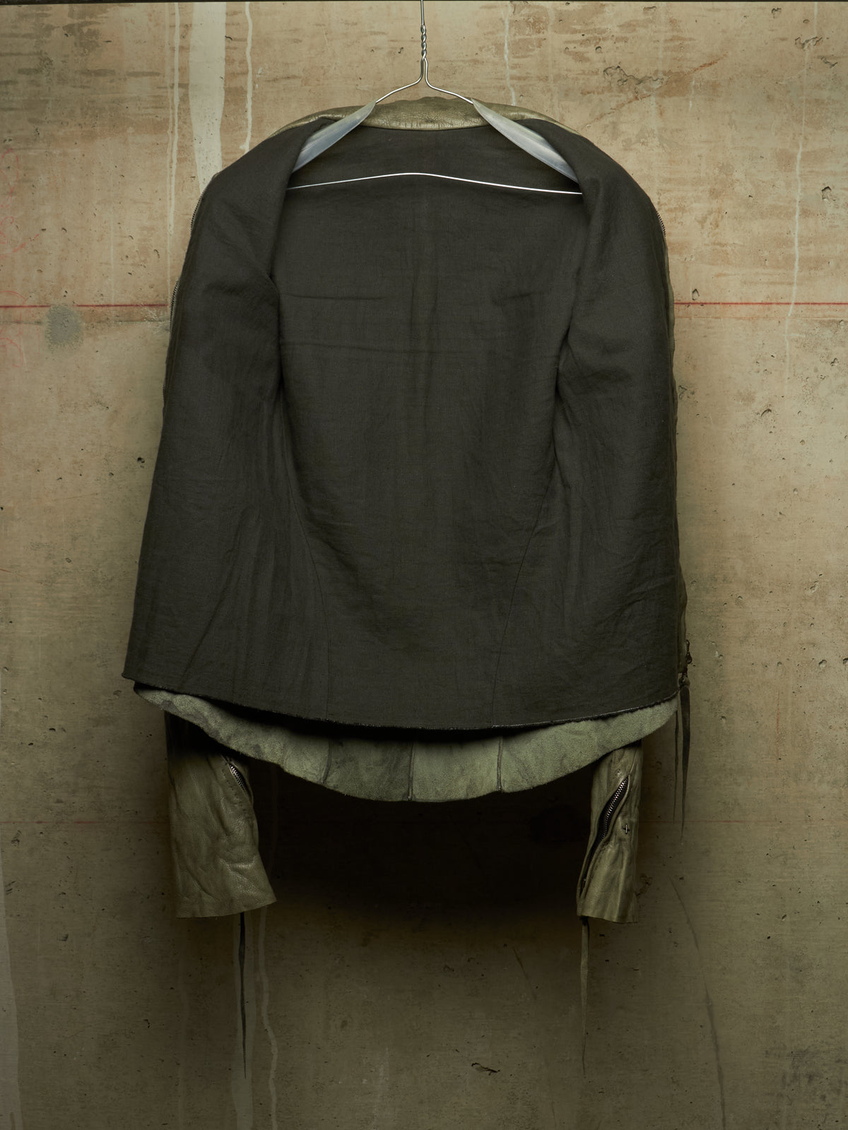 m.a+ by Maurizio Amadei 'JW224Z SY 1.0' Carbon Washed Cow Leather Biker Jacket