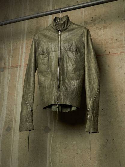 m.a+ by Maurizio Amadei 'JW224Z SY 1.0' Carbon Washed Cow Leather Biker Jacket