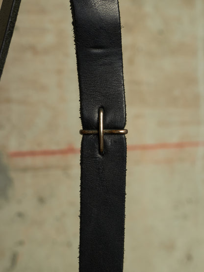 m.a+ by Maurizio Amadei 'BY202 SY 1.0' Black Medium Slice Cow Leather Belt Bag