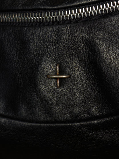 m.a+ by Maurizio Amadei 'BY202 SY 1.0' Black Medium Slice Cow Leather Belt Bag