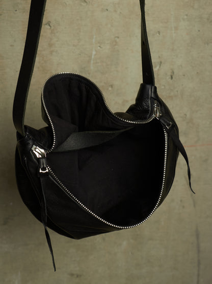m.a+ by Maurizio Amadei 'BY202 SY 1.0' Black Medium Slice Cow Leather Belt Bag