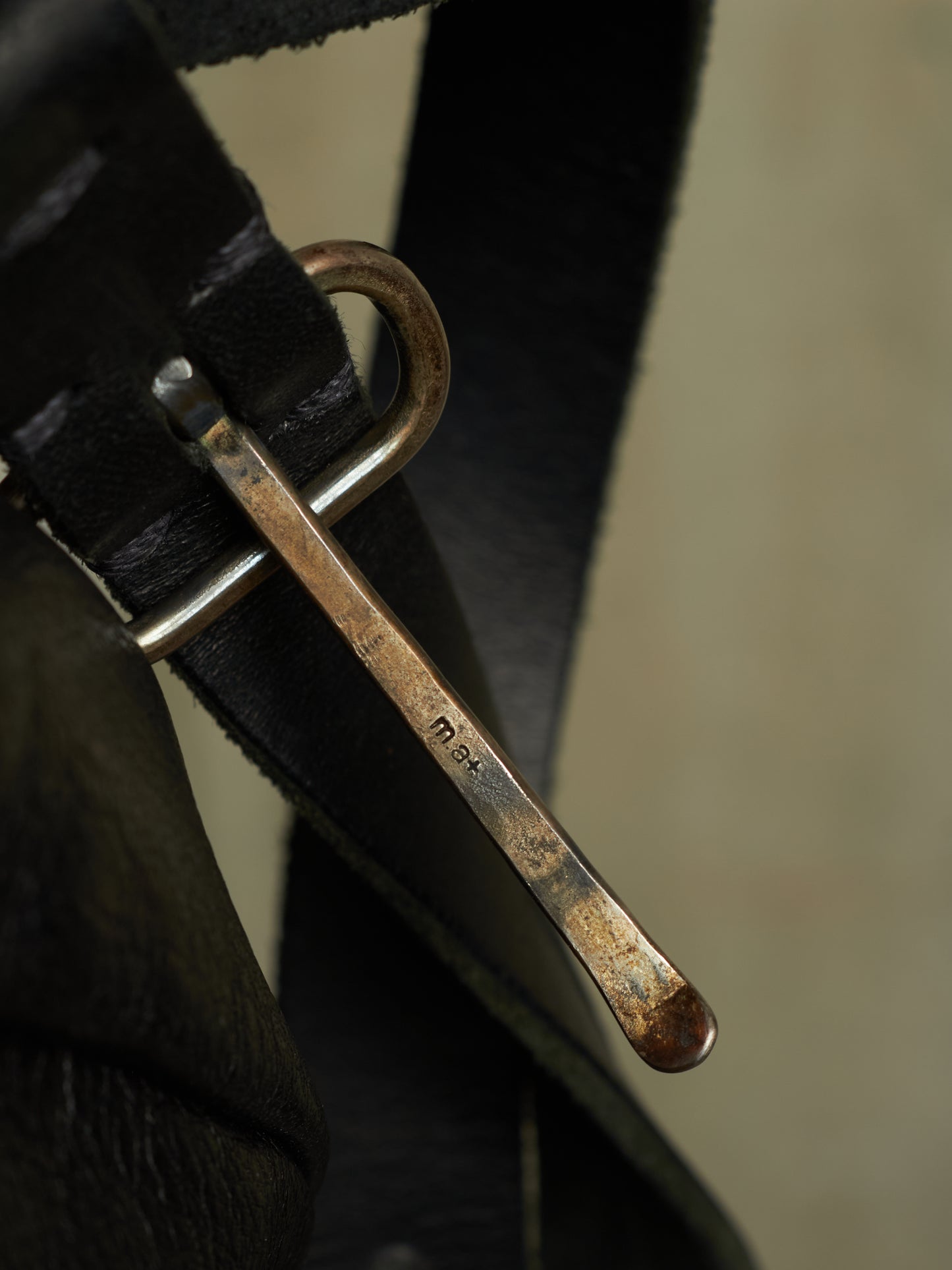 m.a+ by Maurizio Amadei 'BY202 SY 1.0' Black Medium Slice Cow Leather Belt Bag
