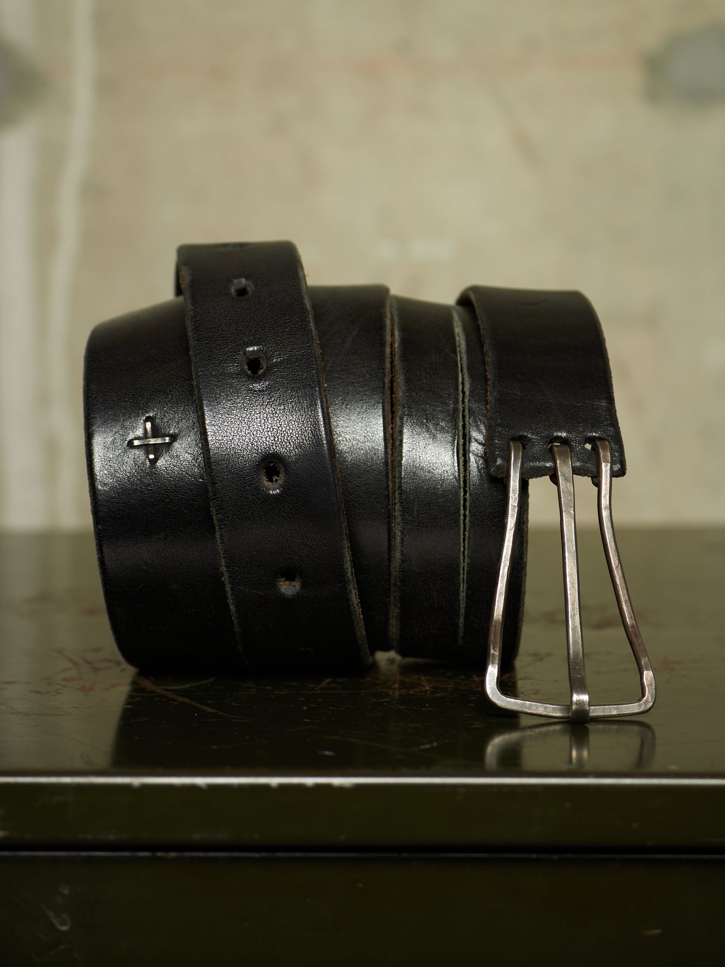 m.a+ by Maurizio Amadei 'EY1D GR 3.0' Y-Buckle Wide Cow Leather Belt