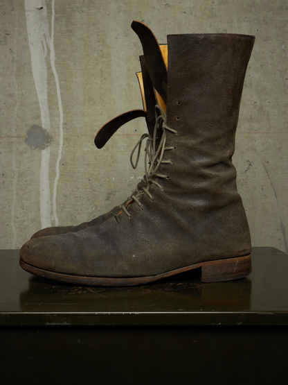 m.a+ by Maurizio Amadei 2010s Tall Lace-up Reverse Cow Leather Gothic Boots