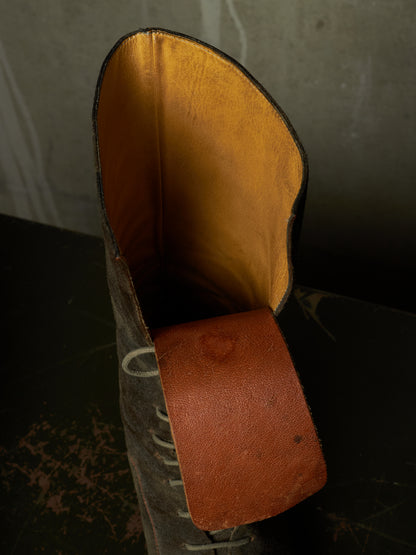 m.a+ by Maurizio Amadei 2010s Tall Lace-up Reverse Cow Leather Gothic Boots