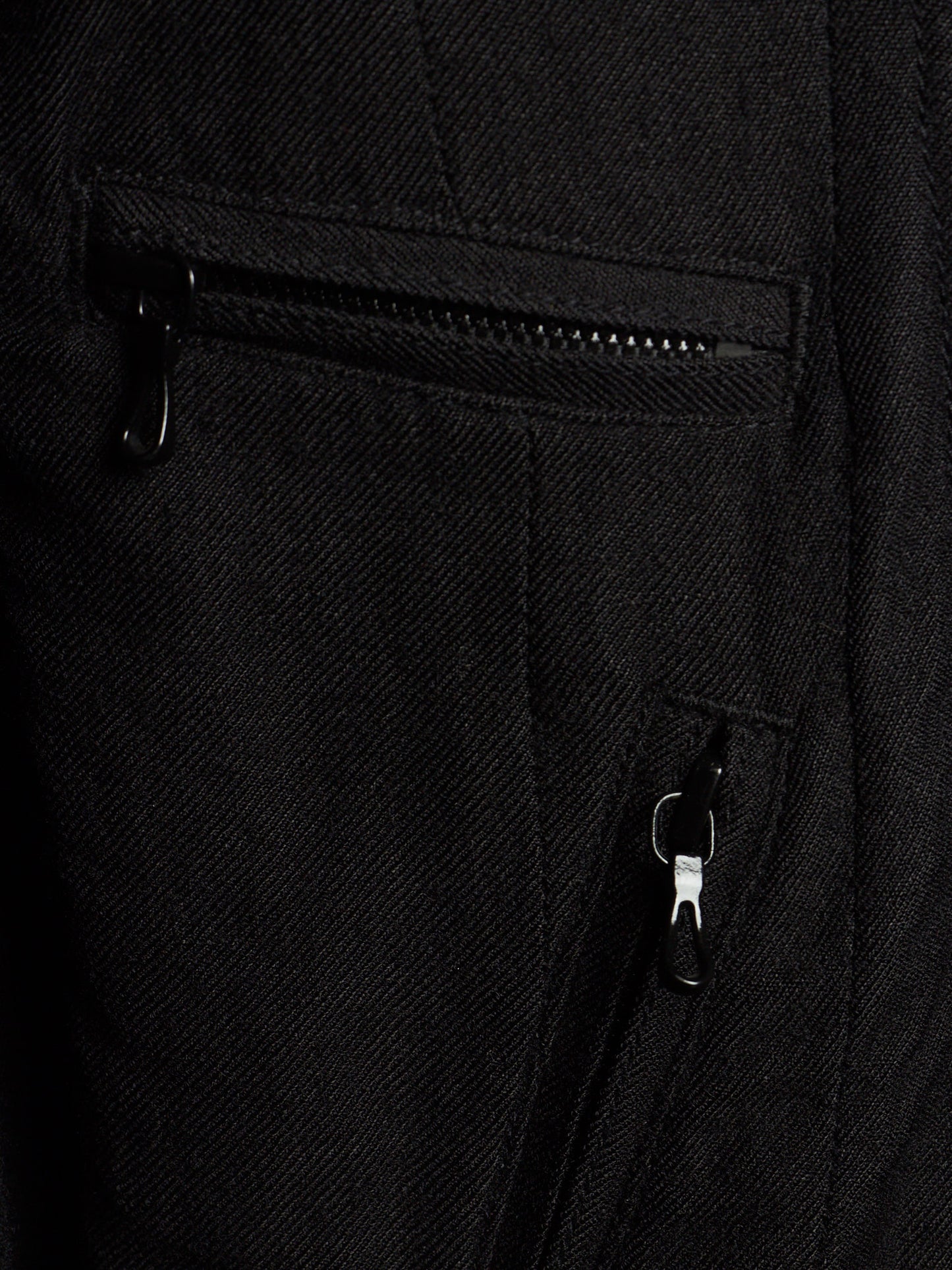 MA_Julius AW13-14 Black Wool Linen Twill Asymmetric Zip Rider Jacket