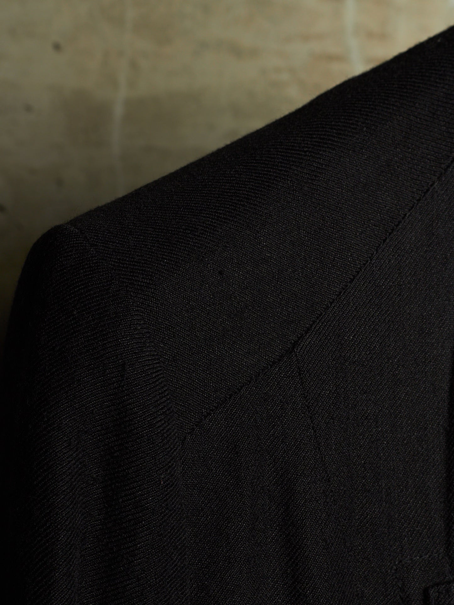 MA_Julius AW13-14 Black Wool Linen Twill Asymmetric Zip Rider Jacket