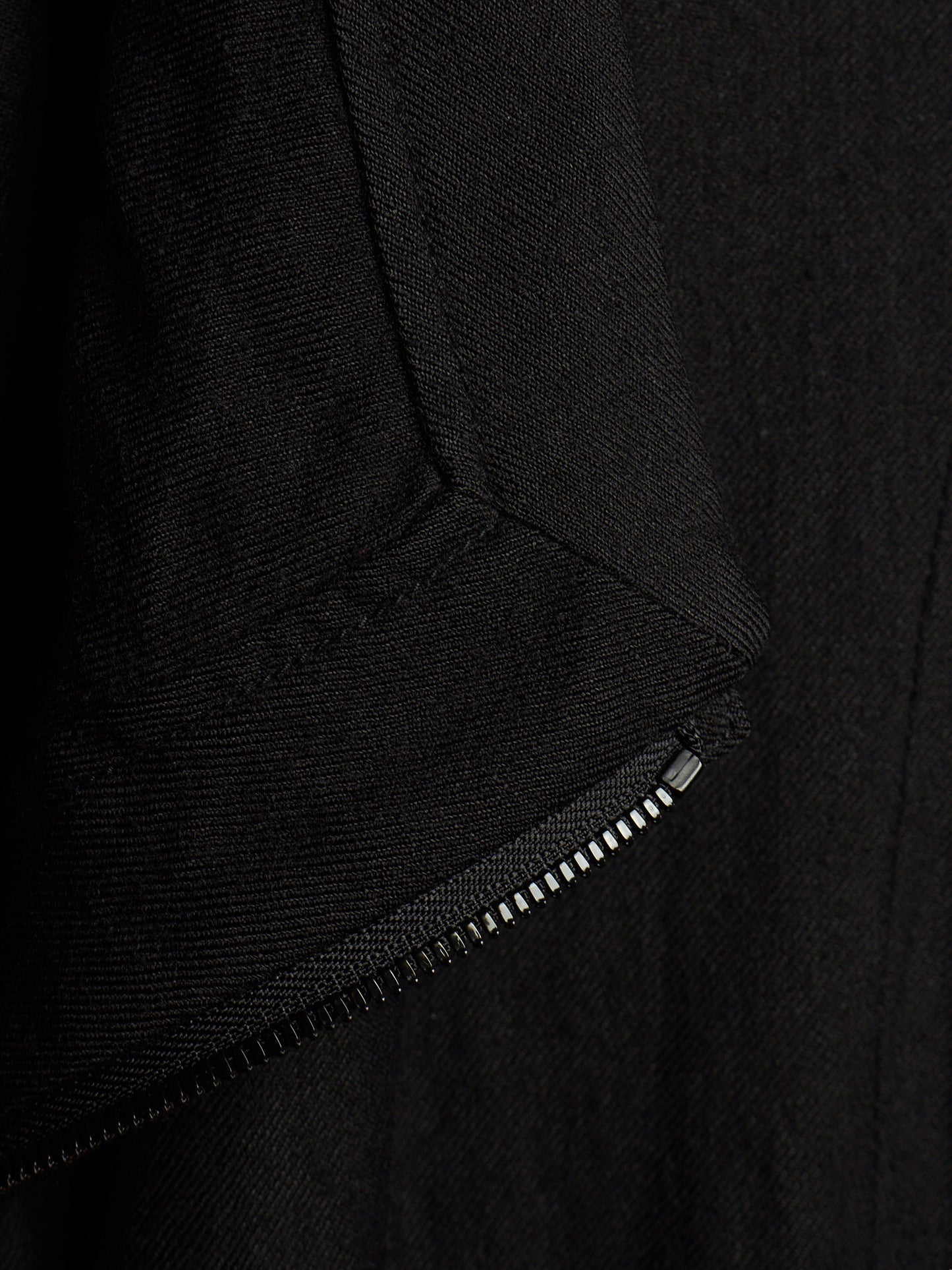 MA_Julius AW13-14 Black Wool Linen Twill Asymmetric Zip Rider Jacket