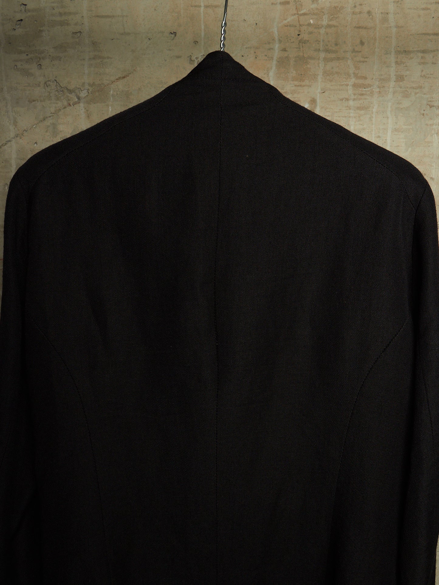 MA_Julius AW13-14 Black Wool Linen Twill Asymmetric Zip Rider Jacket