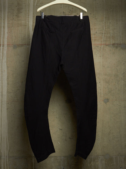 MASNADA Washed Black Asymmetric Fly Overlock J-cut Pants