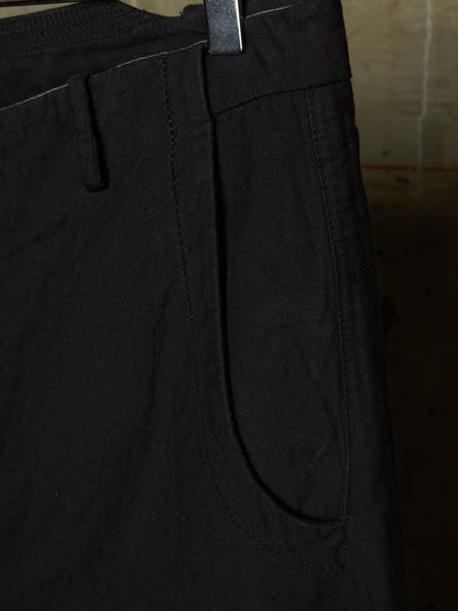 MASNADA Washed Black Asymmetric Fly Overlock J-cut Pants