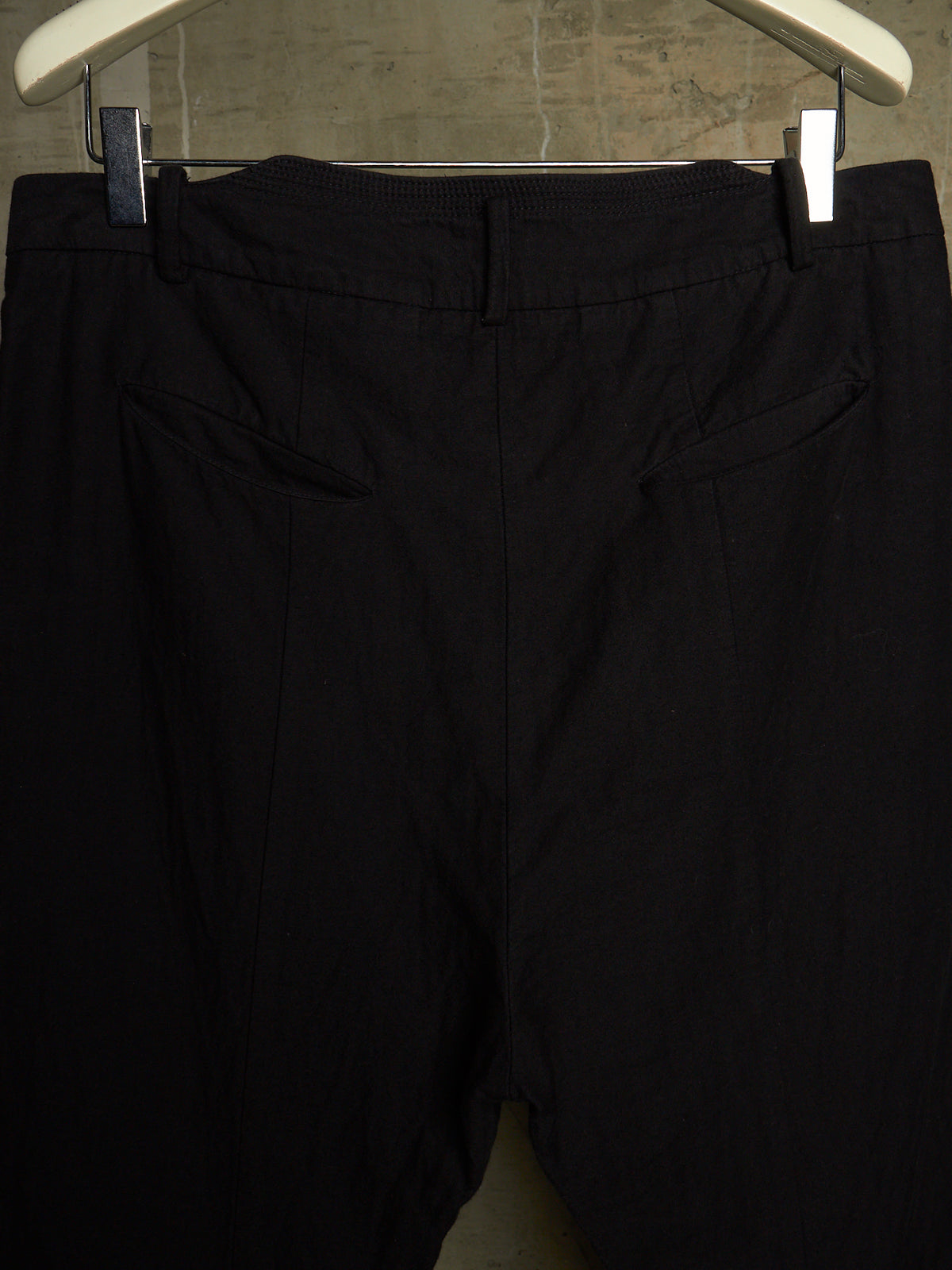 MASNADA Washed Black Asymmetric Fly Overlock J-cut Pants