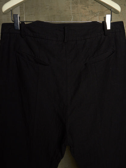 MASNADA Washed Black Asymmetric Fly Overlock J-cut Pants