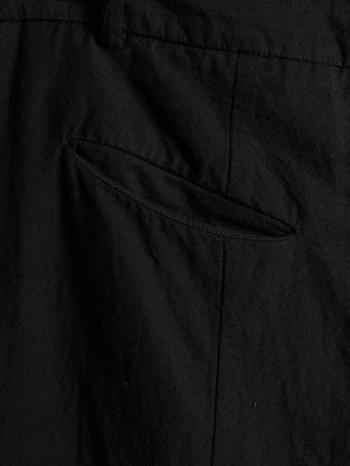 MASNADA Washed Black Asymmetric Fly Overlock J-cut Pants