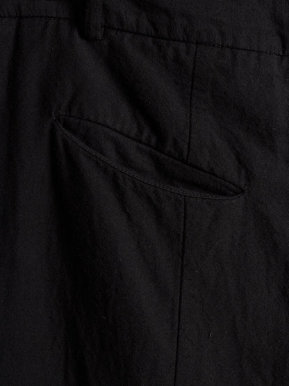 MASNADA Washed Black Asymmetric Fly Overlock J-cut Pants