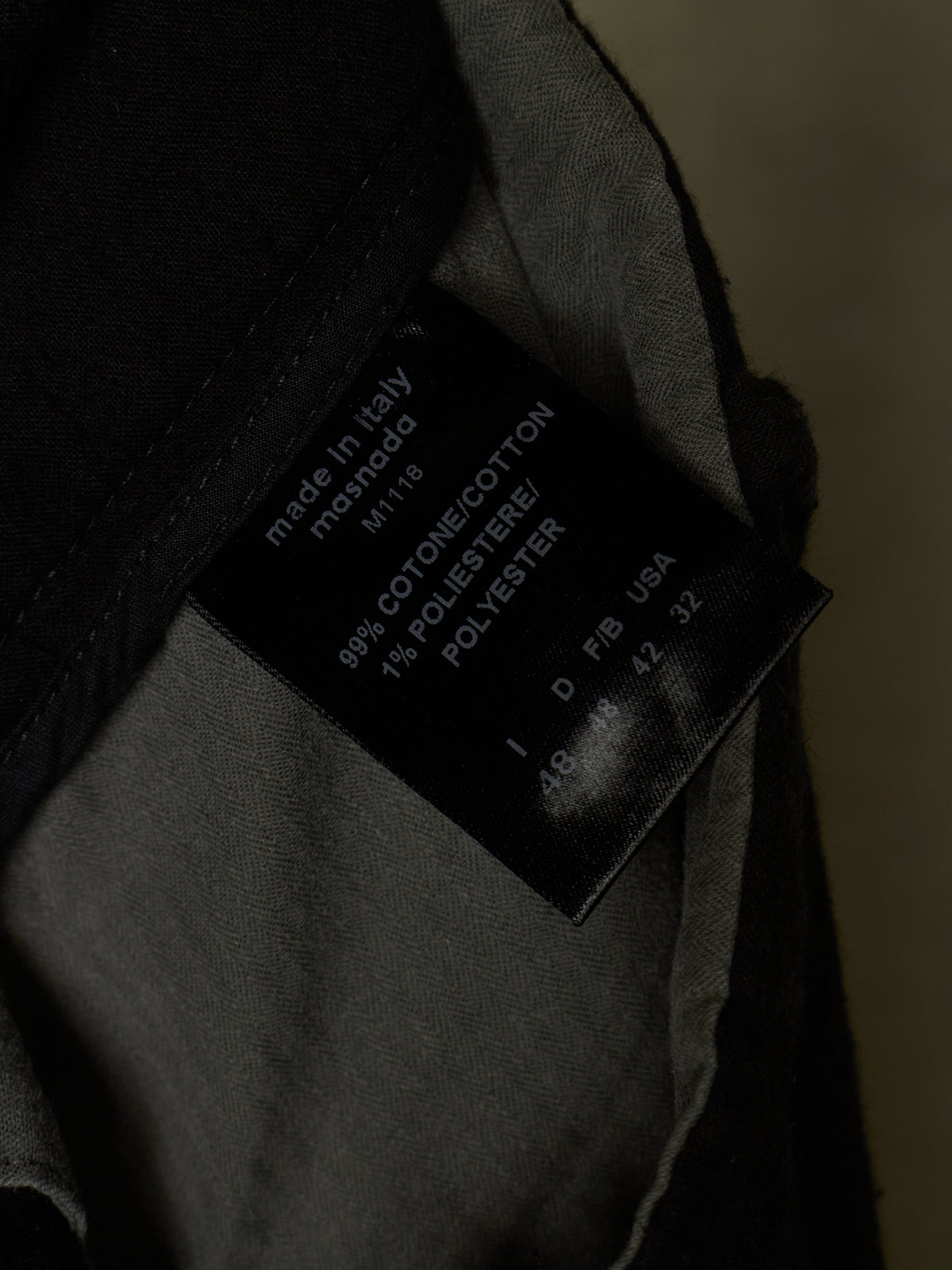 MASNADA Washed Black Asymmetric Fly Overlock J-cut Pants