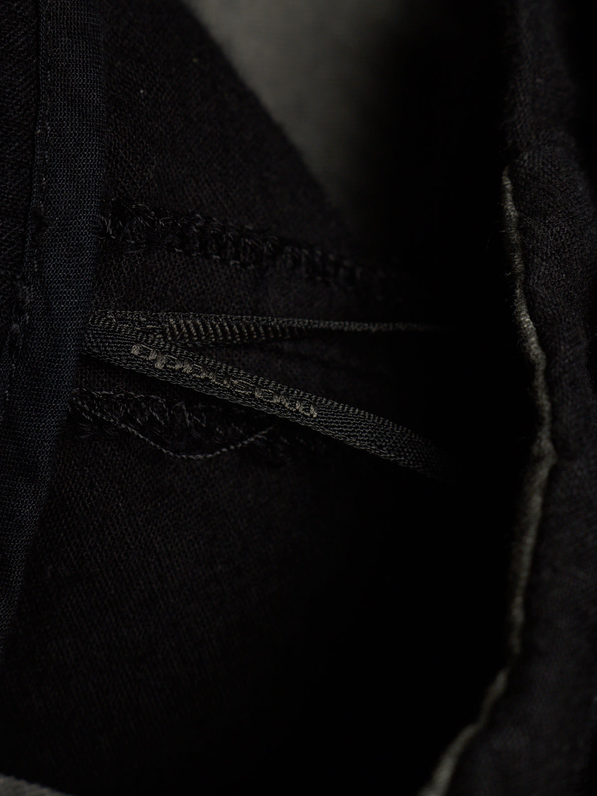 MASNADA Washed Black Asymmetric Fly Overlock J-cut Pants