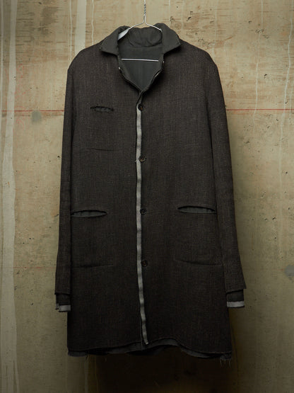 m.a+ by Maurizio Amadei AW13-14 'C261LCM WH' Wool Hemp Frayed Selvedge 4 Pocket Coat
