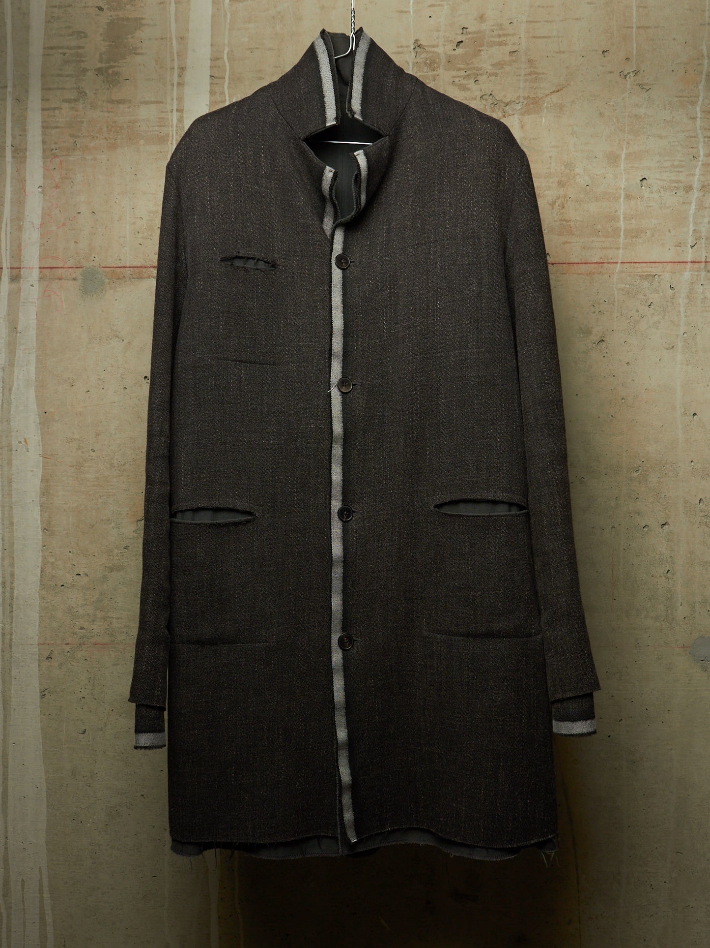 m.a+ by Maurizio Amadei AW13-14 'C261LCM WH' Wool Hemp Frayed Selvedge 4 Pocket Coat