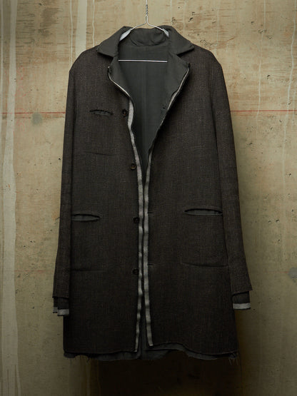 m.a+ by Maurizio Amadei AW13-14 'C261LCM WH' Wool Hemp Frayed Selvedge 4 Pocket Coat