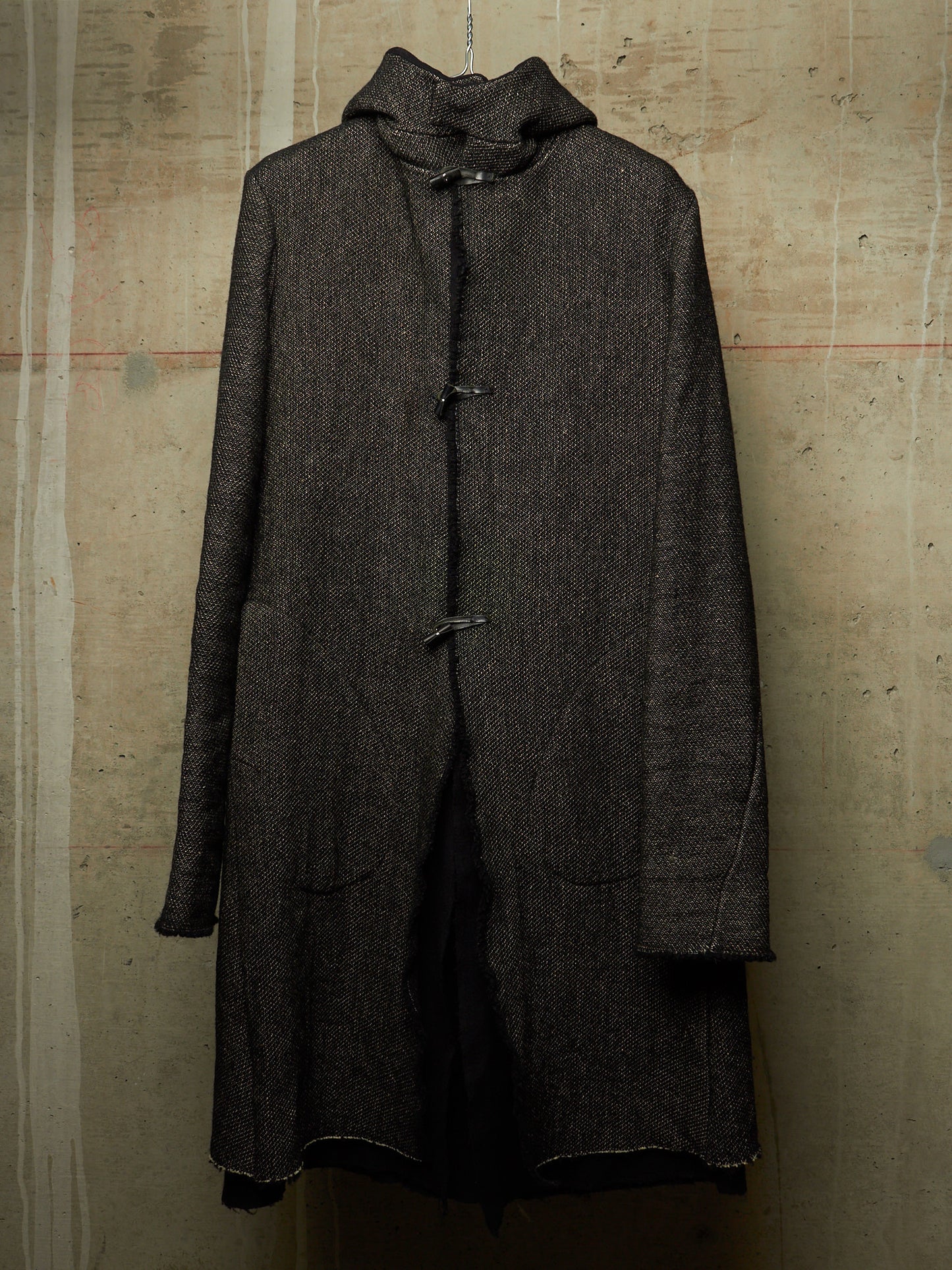 m.a+ by Maurizio Amadei Early 2010s Aviator Hooded Wool Tweed Duffle Coat