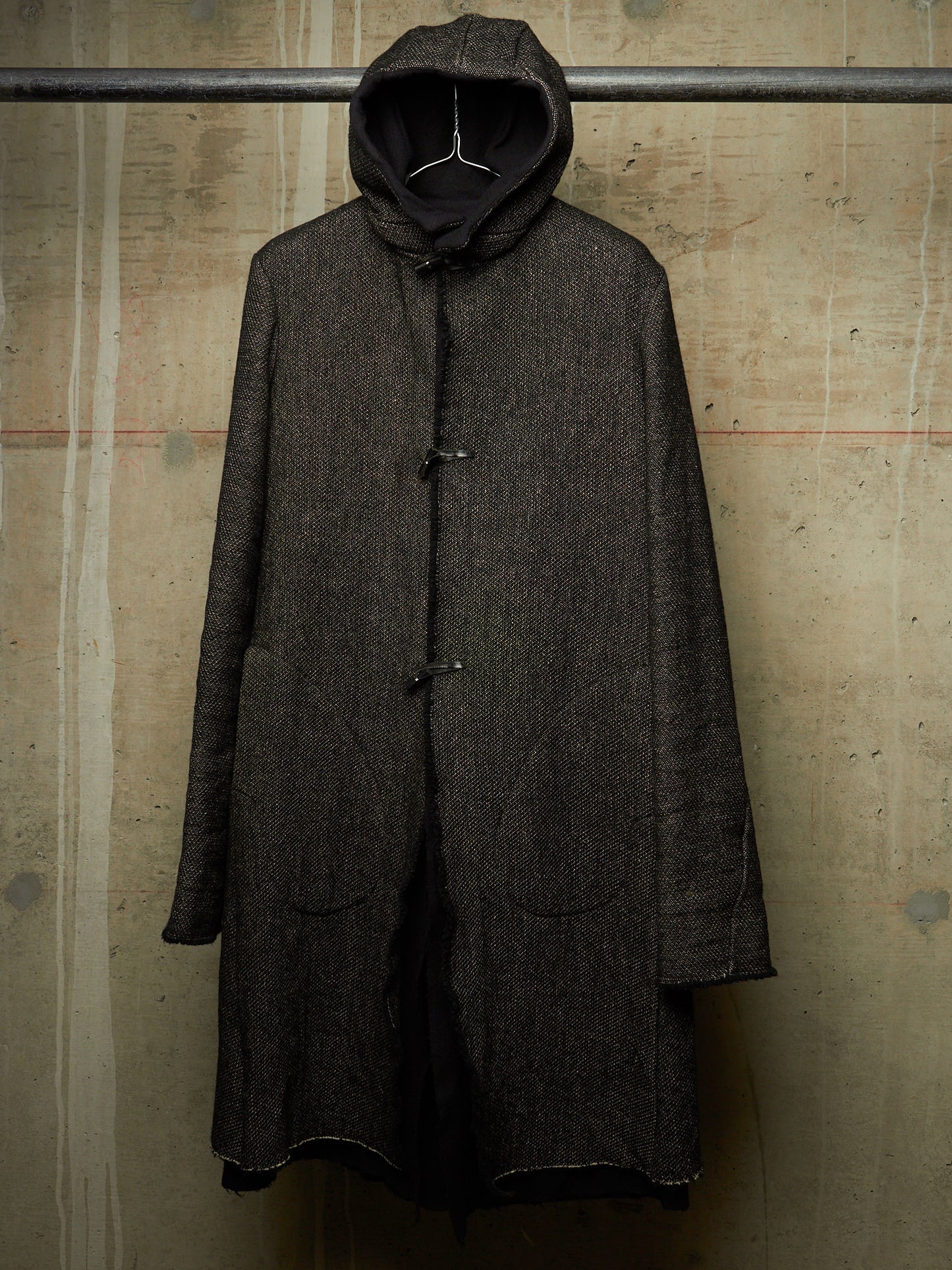 m.a+ by Maurizio Amadei Early 2010s Aviator Hooded Wool Tweed Duffle Coat