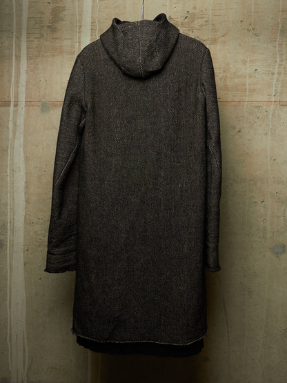 m.a+ by Maurizio Amadei Early 2010s Aviator Hooded Wool Tweed Duffle Coat