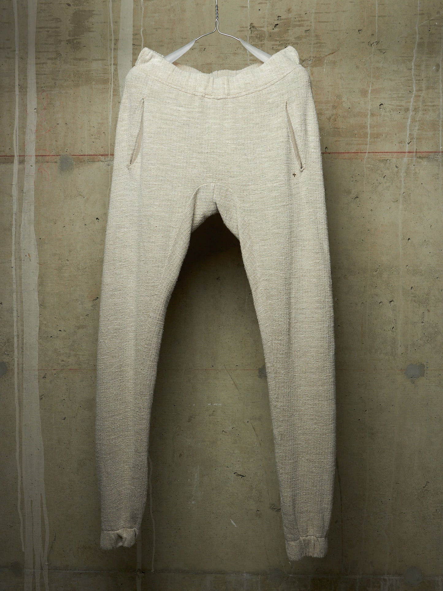 m.a+ by Maurizio Amadei SS24 'P1121EE JMH' Fitted Linen Knit Jogging Pants